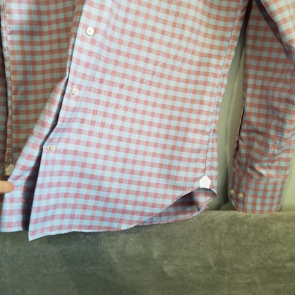 Emanuel Berg Modern Fit Checkered 15" Cotton SM Long Sleeve Shirt Button Up - Picture 6 of 14